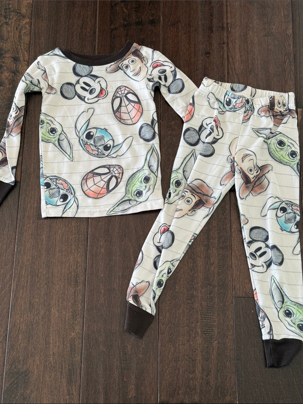 Disney 100 Kids Character Pajama Set - woody, Star Wars, Mickey, stitch & marvel